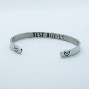 Best Bitches Heart Cuff Bracelet
